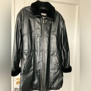 Vintage Wilsons leather black long coat